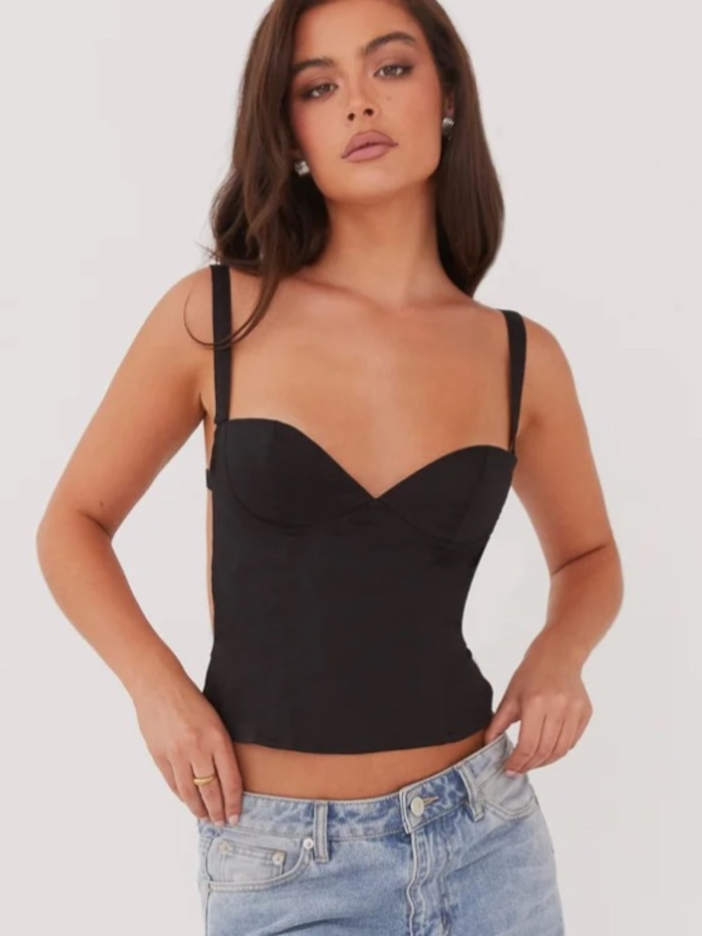 Peppermayo Naomi Backless Black Silver Buckles Top 2